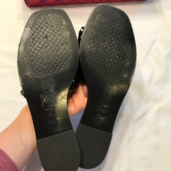 Tory Burch carter sequin black and silver sandals - Picture 5 of 6